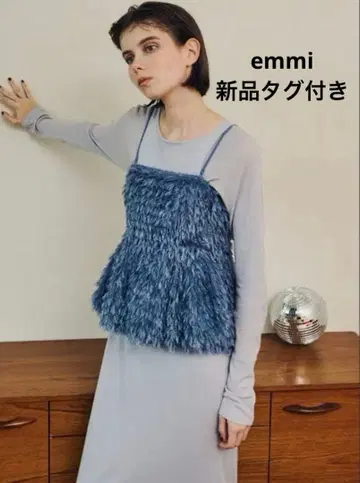 택 포함 새상품 emmi 라메 페더 벌룬 뷔스티에 FREE