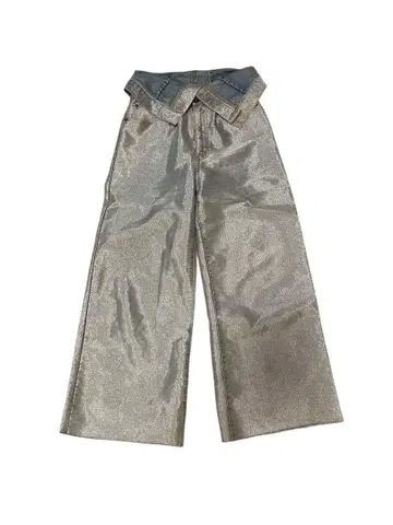 [ 단종품 ] 지나시스 반짝이는 데님 하이웨스트 팬츠 와이드 팬츠