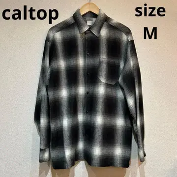 [새상품급] caltop 옴브레 체크 셔츠 블랙