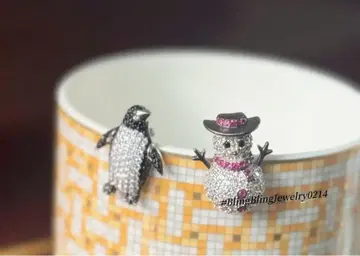 스노우맨 귀걸이 눈사람 귀걸이 한쪽 귀