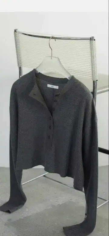 anuke 와플 헨리 탑 차콜 그레이