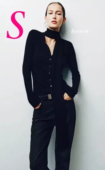 댓글로 100엔 할인 새상품 ZARA 리브 니트 & 스카프 자켓