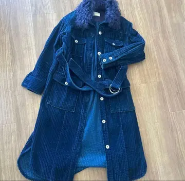 그레이스 콘티넨탈 네이비 코트 코듀로이