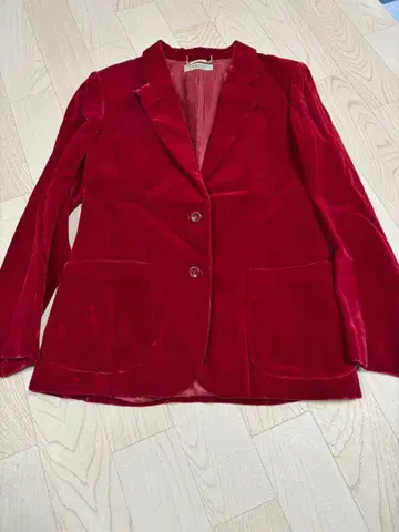 빨간색 벨벳 테일러드 자켓 ingrid