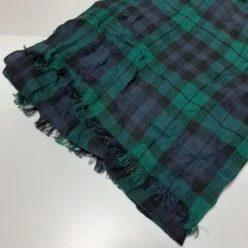 스톨 면 코튼 롱 블랙워치 체크 무늬 미사용