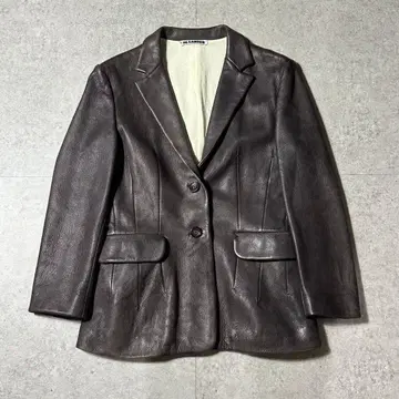 JIL SANDER 가죽 자켓 브라운 38 archive