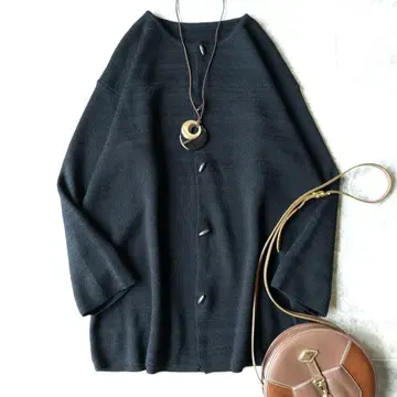 511 요건 레일 울 니트 자켓 루즈핏 가디건 블랙