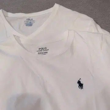 PORO 화이트 T셔츠 남녀 페어 2매 세트