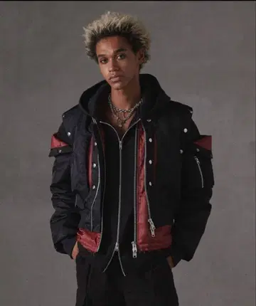 GRANCY 볼륨 레이어드 디자인 MA-1 블랙 M