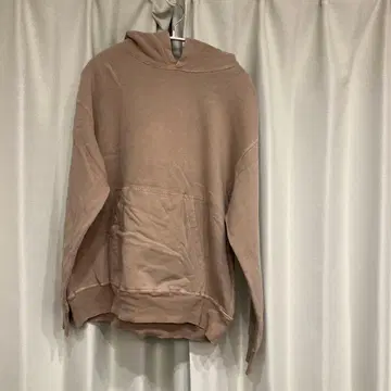 베이지 후드 부착 후드티