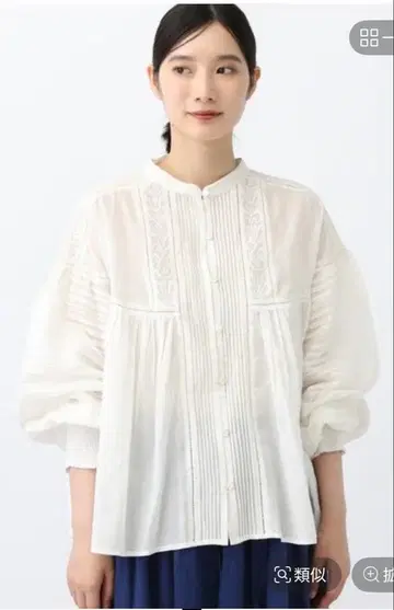 스튜디오 클립 [ natural by clip ] 레이스 핀턱 블라우스