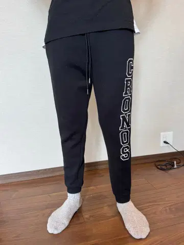 CRONOS 블랙 조거 팬츠