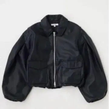 MOUSSY F/LEATHER A-2 가죽 크롭 자켓 블랙