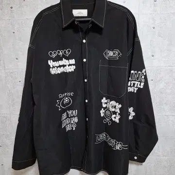 2nd ARCHIVE 낙서 프린트 셔츠