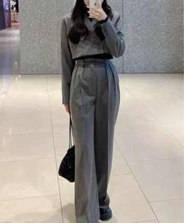 [ GRL ] 숏 기장 자켓 x 와이드 팬츠 셋업