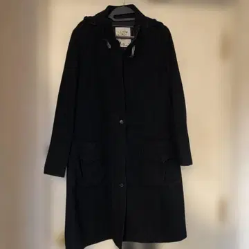 센소유니코 t.b. 후드 부착 다크 네이비 울 롱 코트 40