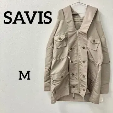 SAVIS 후드 부착 라이트 아우터 38 베이지