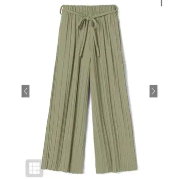 올리브 그린 플리츠 큐롯