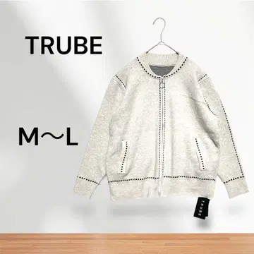 TRUBE 배색 스티치 집업 니트 가디건 겉옷