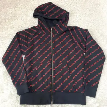 ReZARD 리자드 후드티 올 패턴 풀 집업 블랙