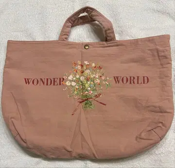 WONDER WORLD 꽃다발 토트백 더스티 핑크