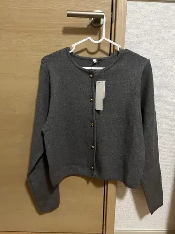 coca 그레이 긴팔 골드 버튼 가디건 M