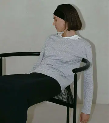 MANOF 마노프 LAYER BORODER CUT TOPS