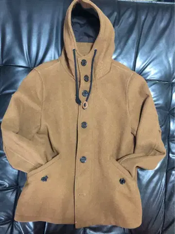 차오패닉 후드 부착 숏 더플 코트 M 브라운