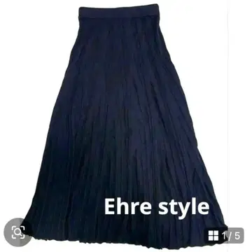 24 에레스틸 슬림 플리츠 니트 플레어 스커트 체형 커버 블랙