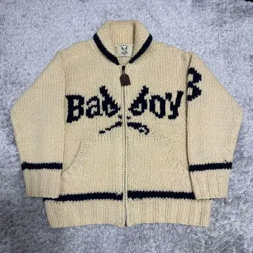[ 초인기 ] BAD BOY 코위찬 니트 스웨터 집업 구제 의류 90s