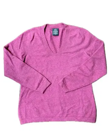 AVOCA 핑크 V넥 긴팔 스웨터