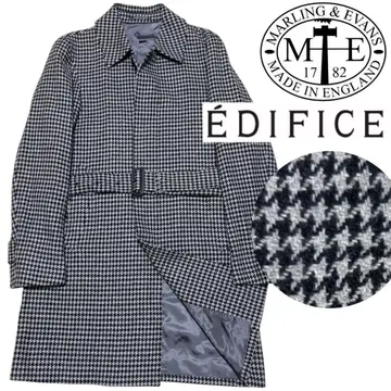 EDIFICE MARLING & EVANS 벨티드 스탠 칼라 코트