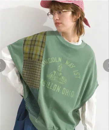 limeinc 라임잉크 피그먼트 프렌치 슬리브 맨투맨 베스트