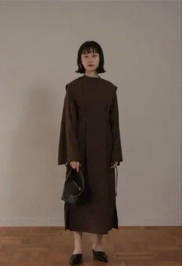 i_am_official 아이암 퀼팅 원피스 브라운