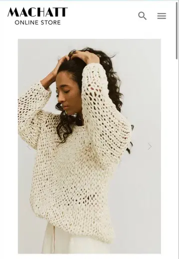 [ 미사용 ] machatt 테이프얀 오프숄더 니트