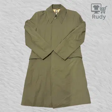 스텐카라 코트 94 L 카키 체크 안감 롱 코트 Vintage