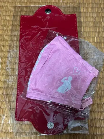 타하라 토시히코 HAPPY CHECK MASK 핑크 & 마스크 케이스