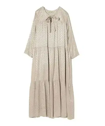 누키테파 페이즐리 자카드 티어드 드레스