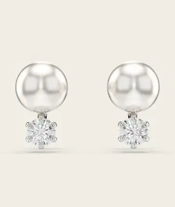 새상품급 스와로브스키/Matrix 크리스탈 펄 스터드 귀걸이