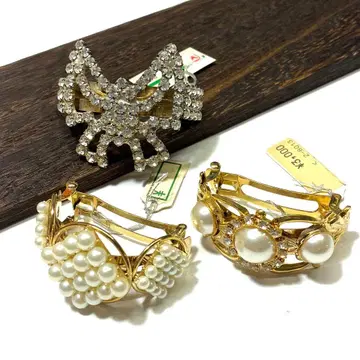 3개 세트 빈티지 머리핀 머리 장식 펄 큐빅