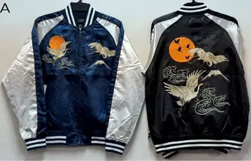 택 포함 새상품 스카잔 학과 달 자수 블랙 실버 L 사이즈