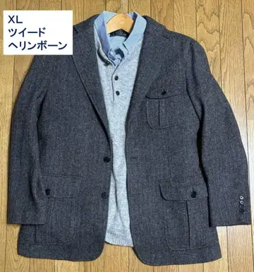 XL 컨트리 자켓 트위드 헤링본