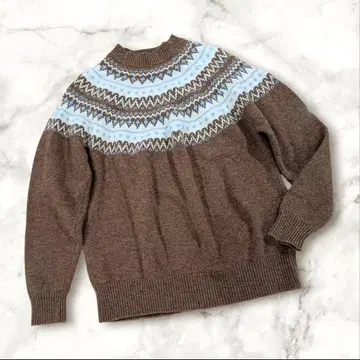 새상품급 매킨토시 노르딕 무늬 니트 브라운 사이즈 38