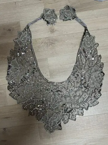 앤티크 초커 레이스 골드 밸리댄스 사교댄스 의상 부착 옷깃