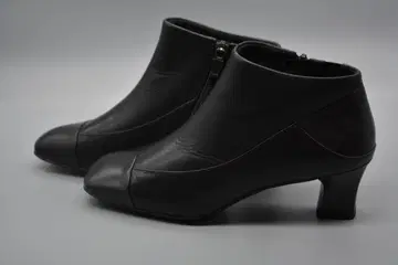 fitfit 블랙 가죽 스틸레토 부츠