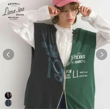 limeinc 라임인크 전후 착용 가능 지퍼 맨투맨 베스트 새상품