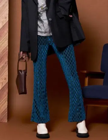 MAISON SPECIAL 벨로아 체크 팬츠