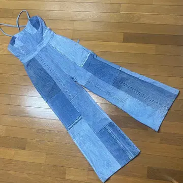 [ 새상품 ] MALION vintage 데님 패치워크 올인원