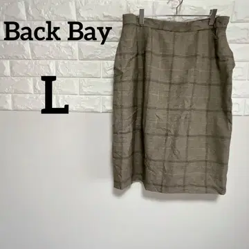 [Back Bay] L 타이트 스커트 무릎 기장 브라운 계열 체크 무늬