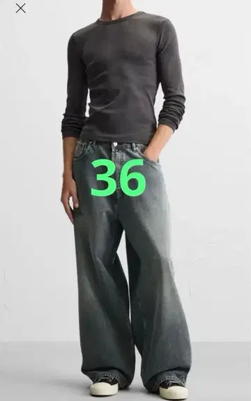 [ 36 ] zara extra baggy denim 엑스트라 배기 블루